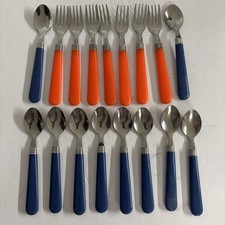 Mainstays Children s Flatware Plastic Handled 17 Pieces Fork Spoon EUC