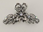 1 Silver Metal Crystal Diamante Rhinestone Hair Claw Clip