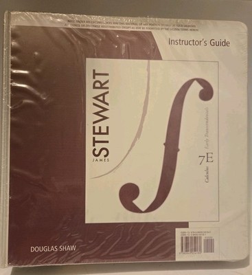 New James Stewart Calculus Early Transcendentals 7E Instructor's Guide D. Shaw