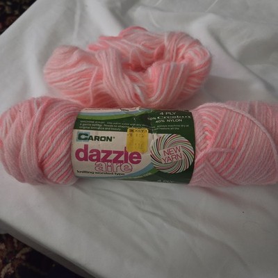 Vintage Caron Dazzle Aire, Knitting Worsted Type, 22656, Sparkling Pinks, 1+ Ske
