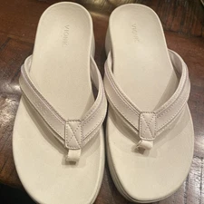 VIONIC Women's High Tide Cream Leather Orthopedic Sandals Size 9