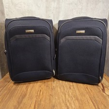 Pair Of Momentum By Antler Pull Along Expanding Suitcases Overnight Bags Navy