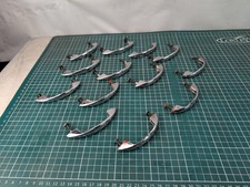 13 x Vintage 1950's 60s 70s To Chrome On Brass Cupboard/Drawer Pull Handles 
