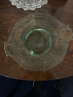 Vintage Uranium Green Octangle Depression Glass Cake/pie Plate w/handles