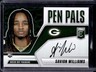 2025 Panini Donruss Elite Savion Williams Pen Pals Horizontal RC Auto #PP-SWI
