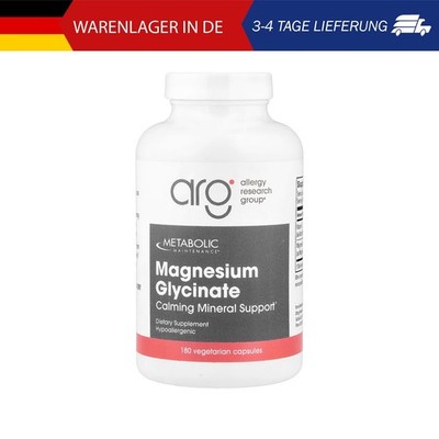 Metabolic Maintenance, Magnesiumglycinat, 180 pflanzliche Kapseln