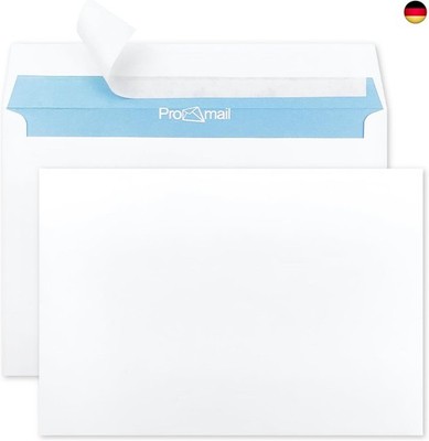 Netuno 100 Umschläge Weiß DIN C6 11,4 x 16,2 cm 90g Briefumschläge c6 ohne Fe