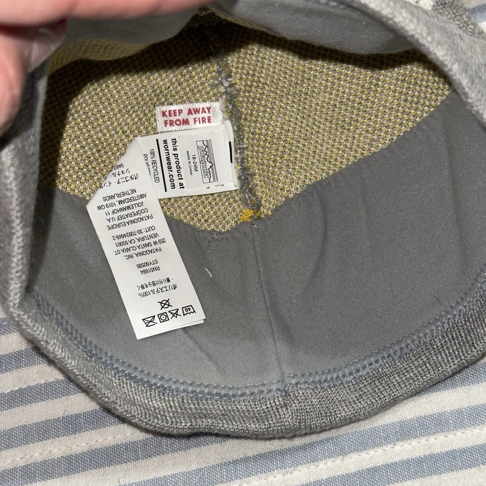 NUEVO CON ETIQUETAS Patagonia Bebé Animal Amigos Búho Gorro Gris 18-24 Meses Foto 4 de 4