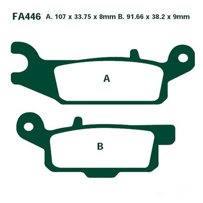 Bremsbelag FA446R hinten rechts für Yamaha YFM 700 FWAD PSE Grizzly EPS Edition 