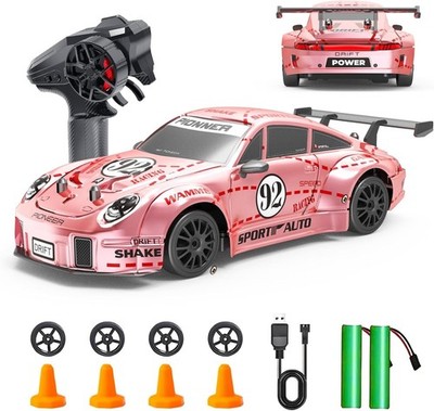 Kids RC Remote Control Racing Car: 4WD, Long Battery Life, Pink Drift Car