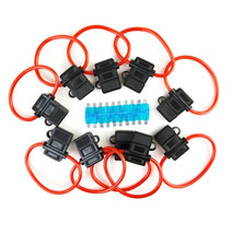 5 Pack 12 Gauge ATC In-line Fuse Holder 15A AMP Fuse Cover waterproof Install