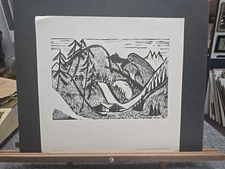 Ernst Ludwig Kirchner Vintage Litho of a Woodcut "Landscape Near Glarus 1933" 