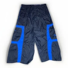 Caffeine VTG 90s Baggy Wide Leg Cargo Rave Pants Large Cyber Nylon Skater JNCO