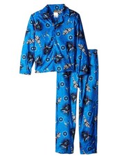 Star Wars Boys Blue Flannel Pajamas Darth Vader Sleepwear Set 4