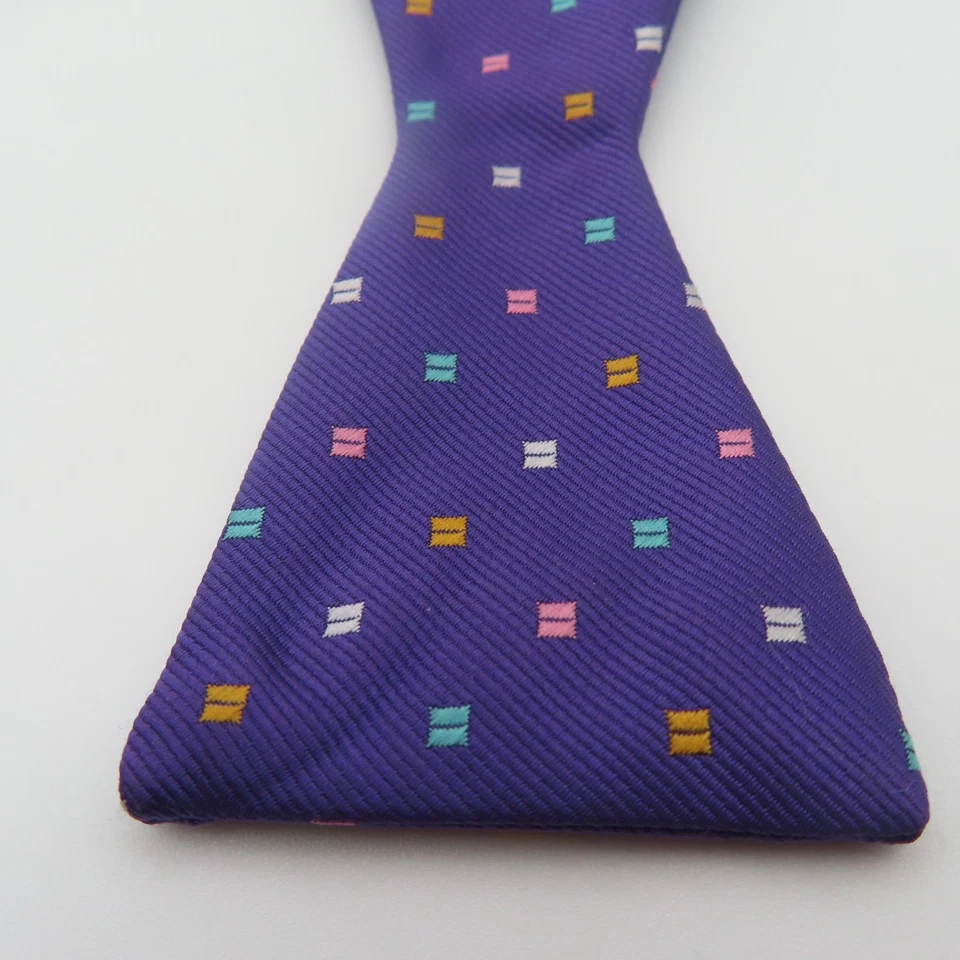 Pajarita Stafford púrpura rosa lunares 2" de ancho autocorbata poliéster Foto 2 de 4