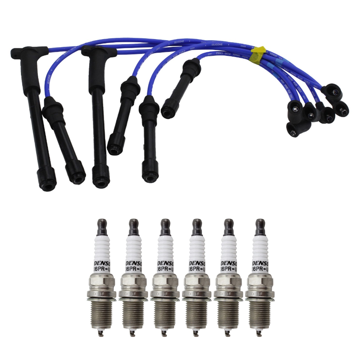 NGK Wire Set  Denso 6 Standard Spark Plugs Kit for Pathfinder QX4 Xterra 3.3 V6