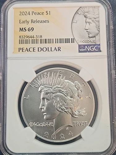 2024 Silver Peace Dollar - 99.9% Silver - Early Releases - NGC MS 69