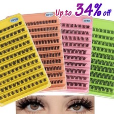 120Pcs Cluster Lashes Individual D Curl False Eyelashes Extensions 8-16mm Mixed