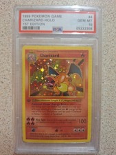 Charizard 1st Edition Replica Base Set Holo PSA 10 Style Slab Display Collection
