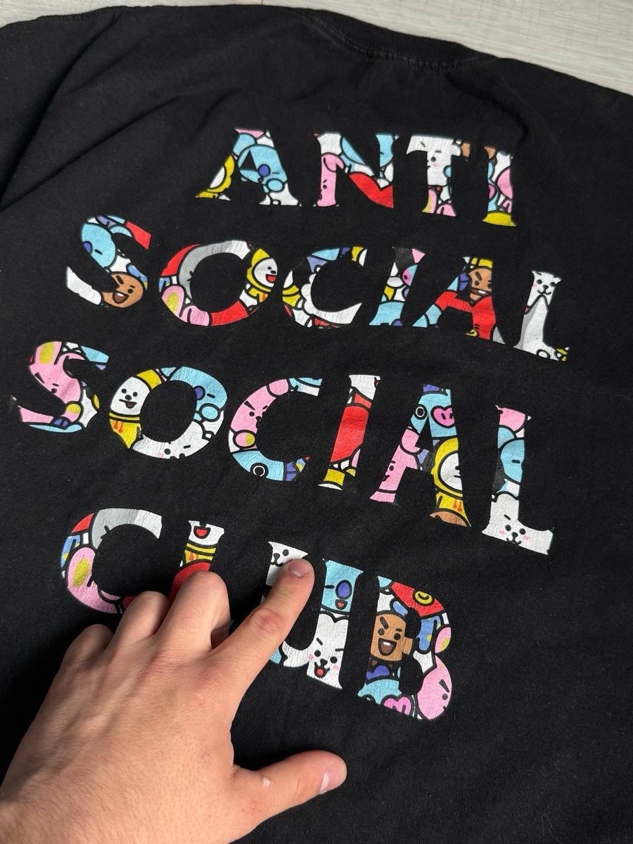 【即発送】ANTI SOCIAL SOCIAL CLUB ASSC X BT21■ロゴ Tシャツ ASSC Anti Social Social Club Black T Shirt Tee BT21 XLarge