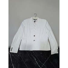 Lauren Ralph Lauren White Single Breasted Blazer Tailored Formal Evening Coat