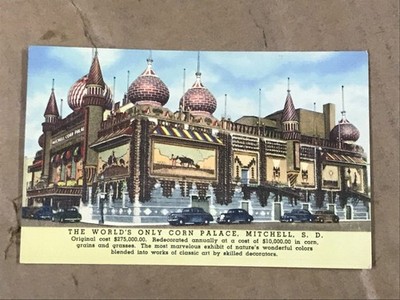 Vintage Postcard - World's Only Corn Palace - Mitchell, SD - 3.5'' x 5.5''