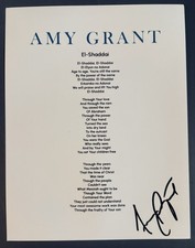 AMY GRANT SIGNED LYRIC SHEET SINGER EL-SHADDAI AUTHENTIC AUTOGRAPH COA
