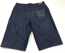 Vintage Y2K Sean John Baggy Embroidered Hip-Hop Jean Shorts Mens 40 Jorts VTG