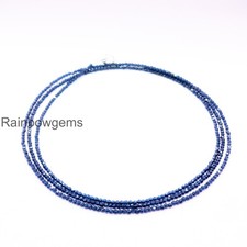 Blue Sapphire Necklace 2mm Faceted Rondelle Beads, Natural Sapphire Gemstone Bea