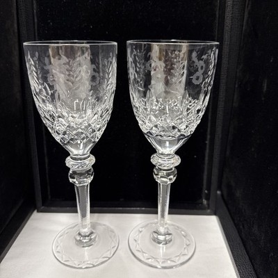 Rogaska Crystal Gallia Wine Glasses 7 3/4'' Set Of 2