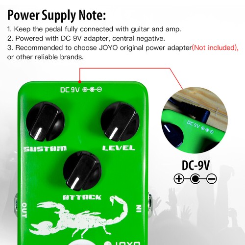 JOYO Dynamic Compressor Pedal Low Noise for Electric Guitar Bass (Opened) - Picture 7 of 9