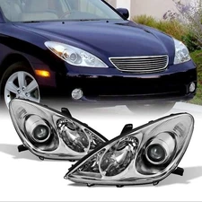 FOR 04-06 LEXUS ES330 OE STYLE CHROME HOUSING CLEAR CORNER PROJECTOR HEADLIGHTS