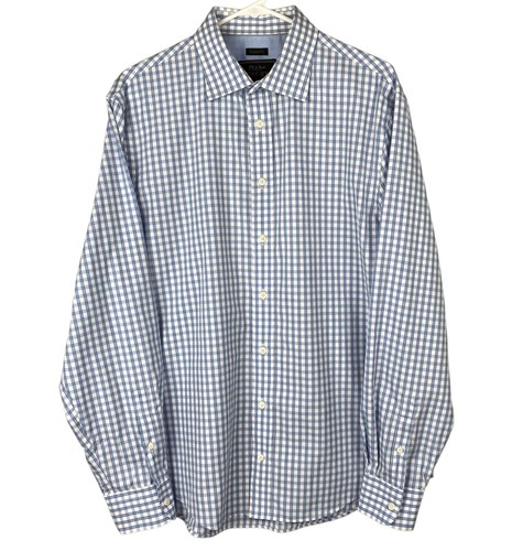 Camisa de vestir JOS A BANK RESERVE 100 % algodón egipcio ajuste a medida LS para hombre L azul - Imagen 3 de 15