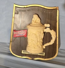 OLD GERMAN BEER ANTIQUE STEIN SERIES REPLICA of HAND CARVED IVORY STEIN SIGN