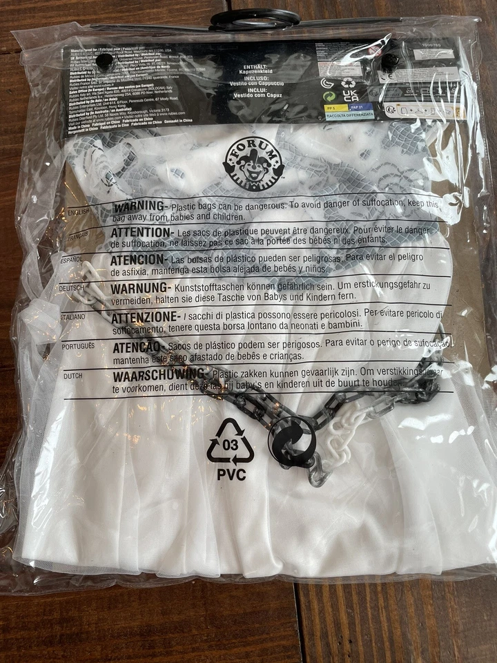 Disfraz Niño Blanco Fantasmal Niña Talla Pequeña Edades 5-7 Totalmente Nuevo En Paquete Foto 3 de 4