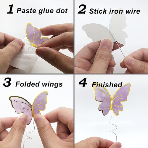 15pcs Butterfly Paper Topper Cake Happy Birthday Theme Festival Decoration DIY - Picture 9 of 11