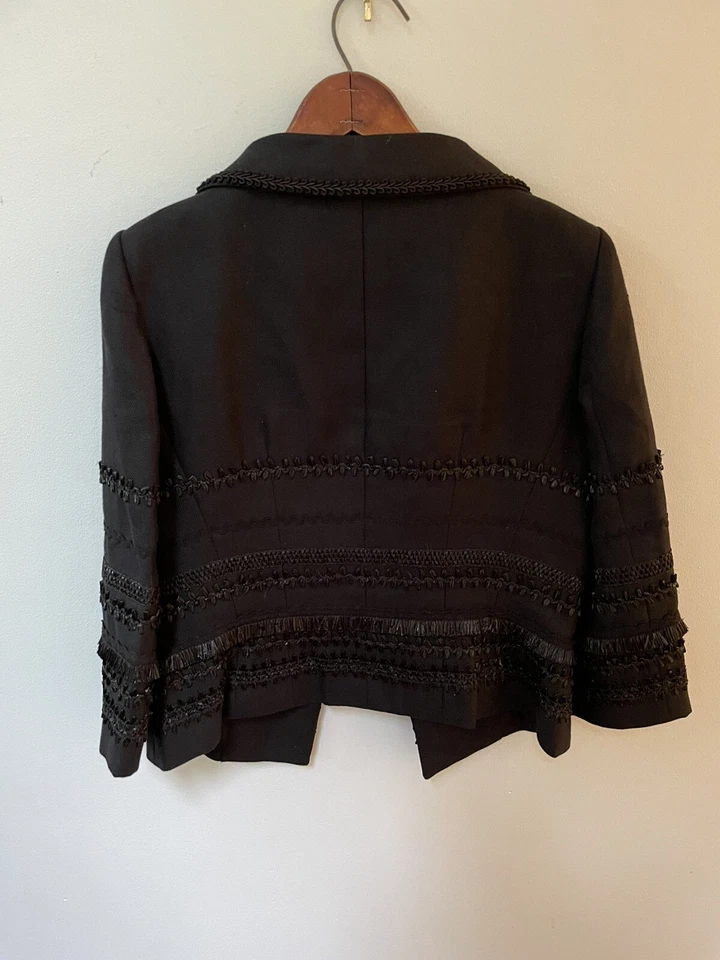 Etcetera women’s black jacket with black sequins. Size 8 - Image 3 of 4