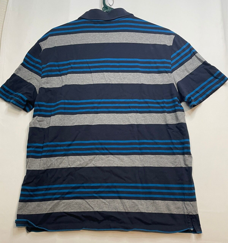 Calvin Klein polo shirt mens large short sleeve striped blue - Picture 2 of 6