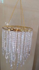 1PCS 22" Tall Iridesce Acrylic Bead Chain Hanging Chandelier Wedding Centerpiece