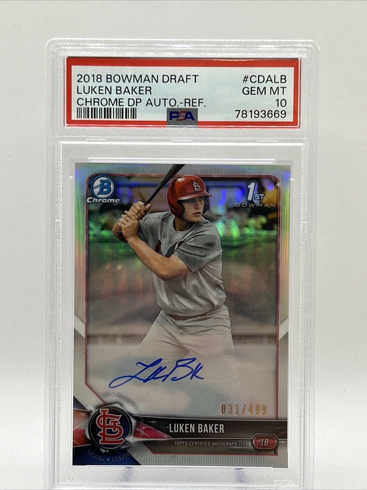 FIRST BOWMAN CHROME AUTO BASEBALL PSA 10