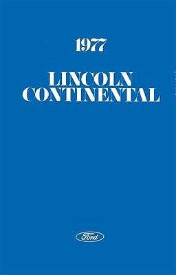 1977 Lincoln Continental Owners Manual User Guide Reference Operator