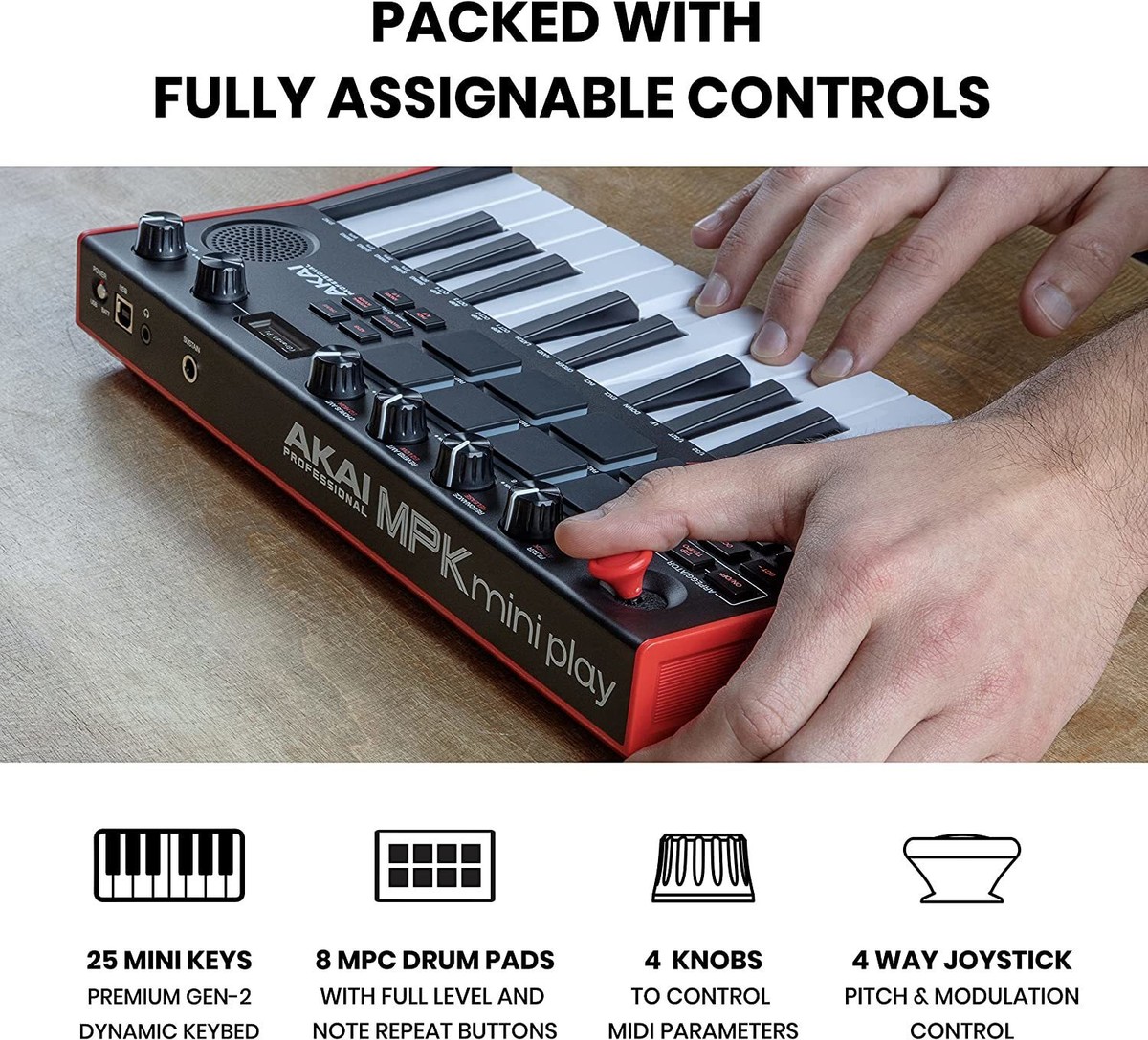 Buy Akai Professional MPK Mini Play MK3 Portable 25-Key Keyboard