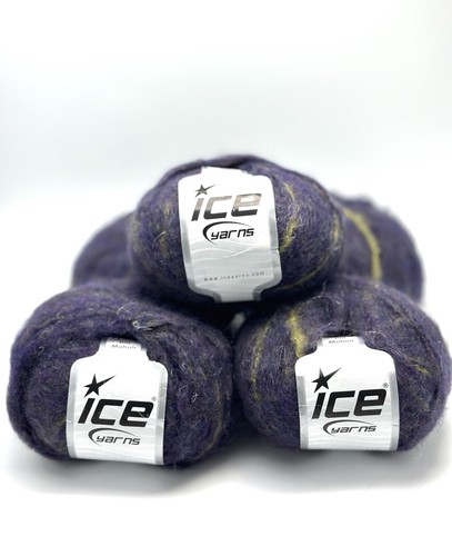Ice Yarns Kilt Mohair Purple Superfine Balls Lot Of 5