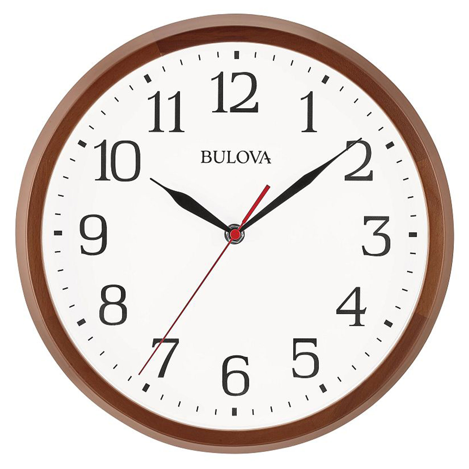 Bulova Clocks C4899 Clarity 12 In Diameter Analog Wall Clock, Warm