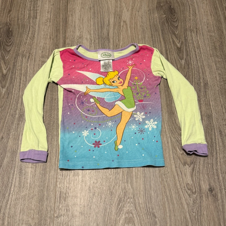 Винтажный Disney феи Динь-Динь пижама 2 изделия комплект размер 5T ребенка ясельного возраста AOP РЕДКАЯ - Изображение 3 из 4