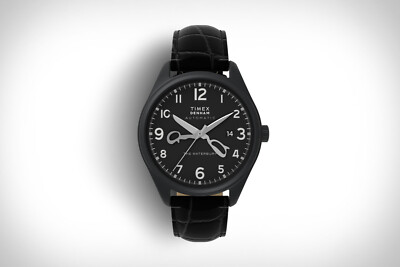 TIMEX AUTOMATIC ブラック腕時計 TIMEX x DENHAM Waterbury Scissor Hands Limited Edition Men's