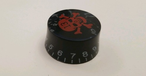 Set of 4 Volume Tone Knobs Black with Red Skull for Gibson Les Paul USA Seller - Picture 5 of 5