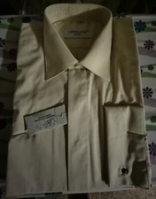 Men's Dress Shirt By Cavellini, Beige, Size 16-34/35