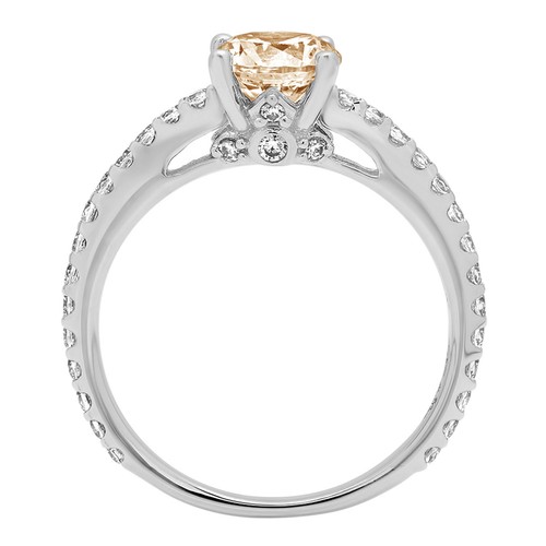 1.465Ct Round Cut Natural Morganite Engagement Ring for Women, 14K White Gold - Picture 9 of 11