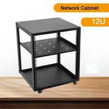 12U Server Rack Open Frame Data Cabinet Data Rack Network Shelf Cabinet